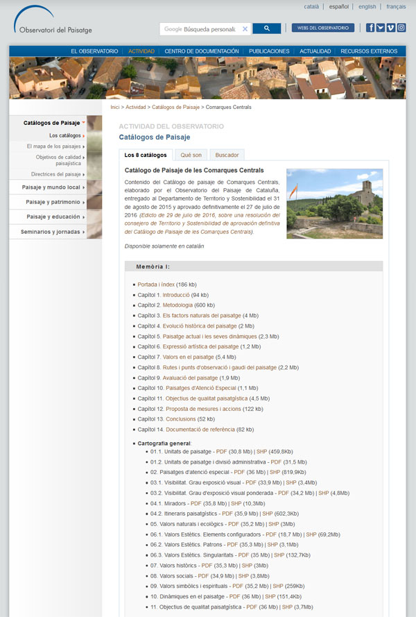 Bases cartográficas de los catálogos